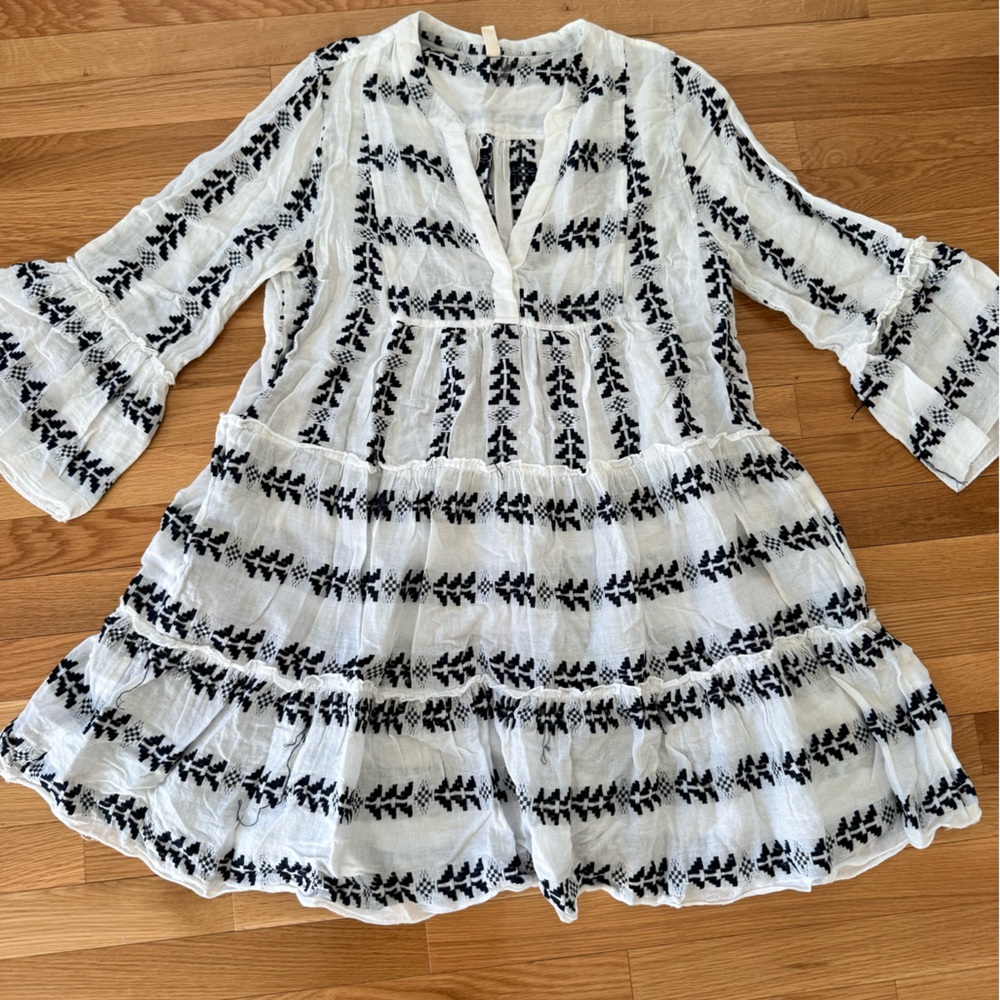 Elan White and Black Patterned Dress